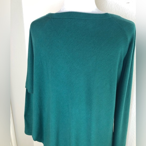 NWT Soft Surroundings Marla Dress Asymmetrical Overlay Soft Knit Artsy | Green - Picture 10 of 14